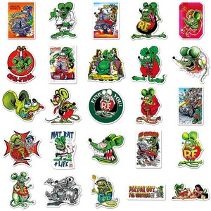 50pcs sortie d'usine téléphone portable Dit Cut dessin animé vinyle PVC autocollant impression Rat <span class=keywords><strong>Fink</strong></span> Anime autocollants - Product Image 4