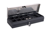 Boîtier en métal flip top caissier boîte RJ12 couvercle verrouillable tiroir-caisse 6 billets/8 pièces