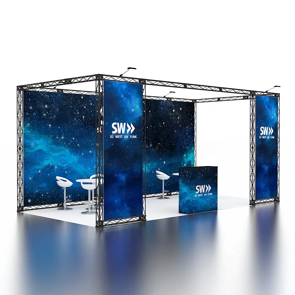 10x20 marco de aluminio de alta calidad portátil ligero Modular exposición espectáculo promoción Truss Display Trade Show Stand