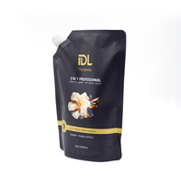 Sacs à bec réutilisables étanches mats de 1000ml Emballage liquide de crème permanente en plastique thermoscellé Pochette en mylar Pochette debout avec capuchon
