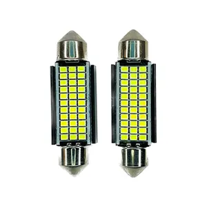 42mm 돔 라이트 C10W C5W 2016 18 SMD LED 꽃줄 12V 30V 자동차 번호판 인테리어 독서 등 백색 전구