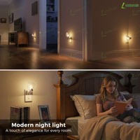 Lampes de nuit décoratives LOHAS, style coquillage, lumière blanche chaude, prise murale avec capteur, 3 niveaux de luminosité réglables, lampes de nuit LED pour chambre à coucher, salle de bain