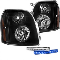 Feux avant LED modifiés JC Wholesale pour GMC Yukon 2007-2014, feux noirs, systèmes d'éclairage automobile