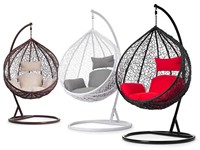Mobilier d'extérieur balançoires de patio balançoire œuf suspendue cocons chaise avec support en métal chaise suspendue de jardin en rotin et osier d'intérieur