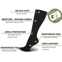 Nouvelles chaussettes de sport anti-odeur en jacquard avec logo, hauteur genou, en maille, à compression en cuivre, pour le printemps