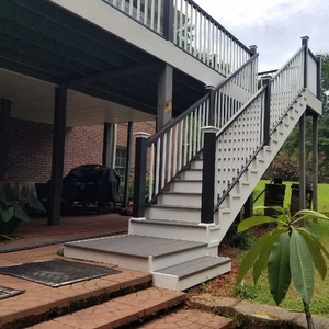 Thiết kế hiện đại màu đen sơn tĩnh điện nhôm cầu thang lan can kim loại ban công trong nhà/ngoài trời Hợp kim nhôm lan can cho nhà - Product Image 2