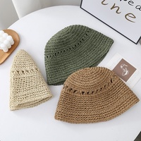 Chapeau Bob d'été pour femme, tissé à la main, à large bord, en paille, polyvalent, pour l'extérieur, protection solaire, style pêcheur, pour la plage