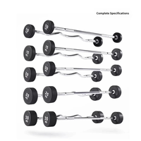 Ensemble d'haltères fixes, équipement de musculation à domicile, barre EZ-curl recouverte de caoutchouc, ensemble complet tout-en-un.