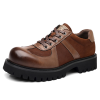 Chaussures de travail Derby grande taille |   Chaussures en cuir britanniques élégantes |   Plateforme polyvalente de style coréen décontracté