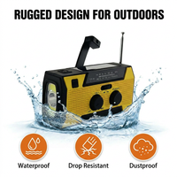 5000mAh Stoßfestes USB-C Aufladbares Notfall-Wetterradio mit Solar- und Handkurbel-Dynamo, SOS-Alarm für Bergsteigen