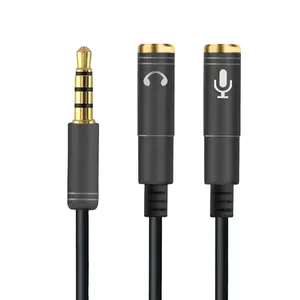 3.5mm Audio Stereo Y Splitter Cable 3.5mm Male to 2 Port 3.5mm Female for Earphone and Headset Splitter Adapter Cable