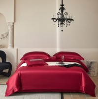 Parure de lit de luxe en satin, utilisable toute l'année, 100% coton égyptien, ensemble de draps unis