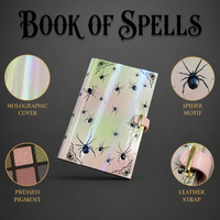 Boîte en carton rigide magnétique personnalisée en forme de livre avec miroir intégré et doublure en éponge pour palette de fards à paupières et blush, emballage cosmétique