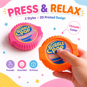 <b>Bubble</b> Pop <b>Bubble</b> Roll Fidget Toy Portable Plastic Stress Relief Toy For <b>Kids</b> And Adults Orange And Pink Colors - Product Image 2