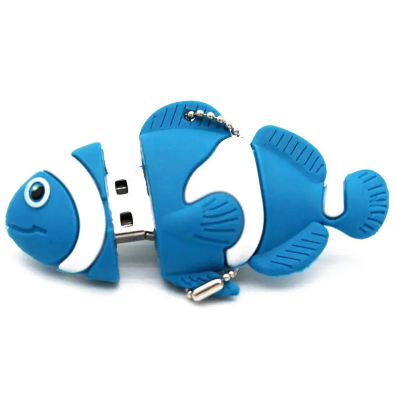2D 3D PVC สัตว์การ์ตูนปลาน่ารัก USB แฟลชไดรฟ์ 8GB pendrive โปรโมชั่นของขวัญ PVC 64 GB 32 GB 16 GB แฟลชดิสก์