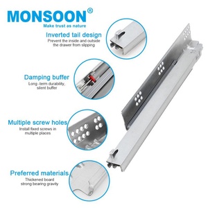 Nhiệm vụ nặng nề giấu kính thiên văn trượt undermount Ngăn kéo trượt undermount ngăn kéo trượt mềm đóng với tay cầm - Product Image 2