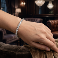 Bracelet tennis 10 carats, taille ronde, 4 mm, diamants de laboratoire, or blanc massif 14 carats, 7,5 pouces, bijoux en diamants de laboratoire personnalisés, vente en gros