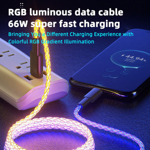 Ventes élevées Rgb 7 couleurs chargeur de téléphone portable à charge Ultra rapide lumière LED câble de données USB adapté au téléphone - Product Image 6