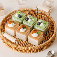Mini boîte à gâteau carrée jetable avec couvercles dôme Emballage transparent en plastique PET de qualité alimentaire pour et Tiramisu