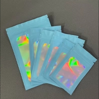 Sac en plastique Mylar transparent holographique personnalisé, refermable, anti-odeur, petit format, avec fermeture éclair, pour l'emballage alimentaire et les snacks - Offre Spéciale