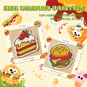 Peinture au diamant miniature de haute qualité Ever Moment, 12 pièces/ensemble, hamburger, petite peinture, art au diamant sur le thème de la restauration <span class=keywords><strong>rapide</strong></span>, MP003 - Product Image 6