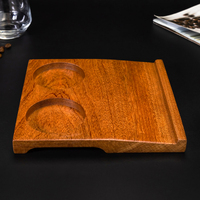 Plateau de dégustation en bois à 2 compartiments pour whisky et vin, en noyer et sapele, avec fente pour carte, logo personnalisé pour salle de dégustation de cave à vin