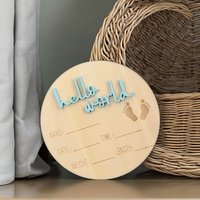 Décorations de scène d'anniversaire de bébé, annonces de nouveau-né Hello World, cadeaux de douche de bébé