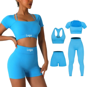 Setelan pakaian dalam wanita, pakaian dalam wanita elastis, celana Yoga, celana dalam ketat, pakaian dalam kebugaran, celana dalam olahraga, mulus, cepat kering, Eropa, Amerika, untuk wanita - Product Image 1