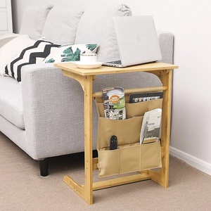 Escritorio portátil de madera para ordenador portátil, mesa de mesita de noche con extremo lateral para café, aperitivos y escritura - Product Image 5