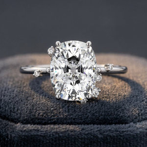 IGI Certified <b>Cushion</b> Cut Lab Grown Diamond Solitaire Engagement <b>Ring</b> Rhodium 10K 14K 18K Gold 925 935 Silver <b>Wedding</b> Party - Product Image 1