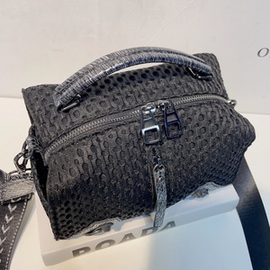 Wholesale Unisex Fashion Vintage Mesh Leather Crossbody Handbag with Letter Decoration and Chains Lightweight Large Capacity - Product Image 5