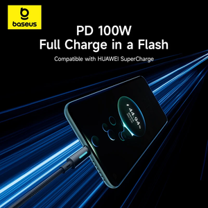 <span class=keywords><strong>Baseus</strong></span> Cable USB tipo C de <span class=keywords><strong>100W</strong></span> para Huawei P50 P40 Pro Honor 1M carga rápida 5A carga rápida USB C <span class=keywords><strong>cargador</strong></span> Cable de datos - Product Image 4