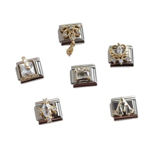 Pulsera de Acero Inoxidable Chapado en Oro con Dijes de Estilo Barroco Italiano, Elástica, con Pedrería, Unisex, Joyería de Moda - Product Image 5