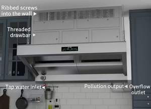 Campana Extractora <span class=keywords><strong>de</strong></span> Cocina Comercial sin Ventilación, <span class=keywords><strong>Filtro</strong></span> Electrostático para Eliminar Humo + HEPA + Carbón 304SS CE - Product Image 4