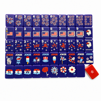 Jeu de Mahjong American National Elements, 160 tuiles géantes de 1,42 pouces, en acrylique double couche, prêt à l'emploi