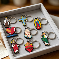 Porte-clés promotionnels Jésus en PVC, vente en gros, cadeau religieux, porte-clés chrétien en caoutchouc souple et silicone, porte-clés Jésus personnalisé