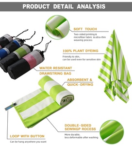 Sản Xuất Sợi Nhỏ Nhanh Chóng Vận Chuyển Nhanh Chóng Khô Đầy Màu Sắc Đồ Họa Tùy Chỉnh In Bonzer Khô Tắm Bãi Biển Khăn - Product Image 2