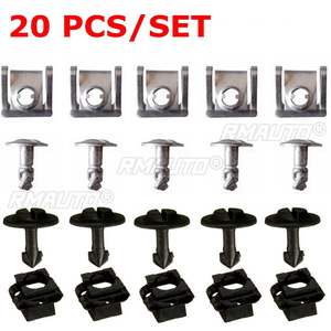 20 ชิ้น/เซ็ตใต้ฝาครอบเครื่องยนต์สกรูและคลิปชุดสำหรับ VW สำหรับพาสต้า B5 สำหรับออดี้ A4 A6 รุ่น 8D0805960 8D0805121 - Product Image 1