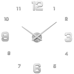 Đồng hồ treo tường trang trí phòng khách <span class=keywords><strong>3D</strong></span>, đồng hồ xếp hình <span class=keywords><strong>3D</strong></span>, đồng hồ bạc lớn, tự làm, đồng hồ treo tường cỡ lớn - Product Image 3