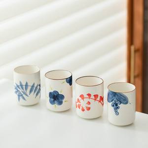 Tasses en céramique faites à la main, design floral, style oriental, ensemble cadeau pour la maison - Product Image 2