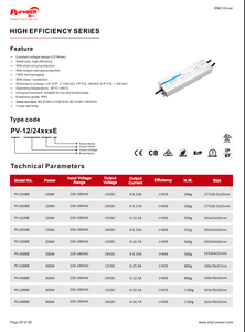 ไดรเวอร์ไฟ LED แบบกันน้ำ IP67 กำลังไฟ 150W แรงดันคงที่ รองรับมาตรฐาน CB/CE/SAA/RoHS  220-240V AC-DC 12V 24V สำหรับกล่องไฟ LED - Product Image 6