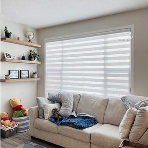 Stores zébrés sans fil personnalisés pour salon, décoration professionnelle, <span class=keywords><strong>poignée</strong></span> manuelle, volet <span class=keywords><strong>roulant</strong></span> - Product Image 6