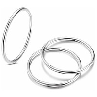 3Pcs Stackable Rings Set Women Men 304 Stainless Steel 18K Gold Plated Plain Band Non-Fade Minimalist Couple Rings
