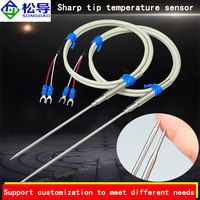 Sonde de température à thermistance NTC à aiguille d'insertion en acier inoxydable, capteur de température à tube à diamètre variable et pointe perforante