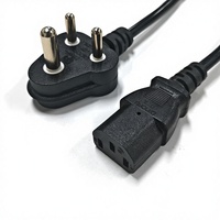 Câble d'alimentation pour ordinateur avec prise sud-africaine/indienne à 3 broches vers IEC C13, rallonge de câble d'alimentation pour appareils électriques