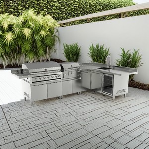 Armoire de barbecue en acier inoxydable 304 résistante aux intempéries, nouvelle conception moderne pour la <span class=keywords><strong>cuisine</strong></span> de jardin en plein air - Product Image 1