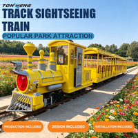Train touristique jaune électrique extérieur pour centres commerciaux, manège pour parcs, centres commerciaux et fêtes foraines
