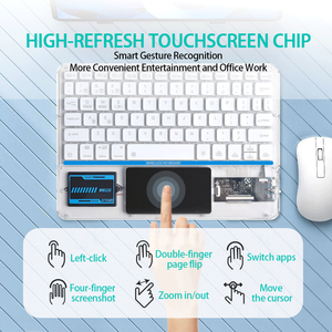 Mini Teclado Inalámbrico Transparente con Panel Táctil Retroiluminado RGB, Interruptor de Tijera Silencioso para Tablets y Teléfonos - Product Image 3