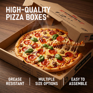 Family Size and Party Size <b>Large</b> Pizza Boxes Accommodate <b>Extra</b> <b>Large</b> Pizzas <b>Printed</b> pizza box Disposable - Product Image 1