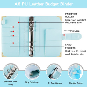 Carnet de budget et classeur à feuilles mobiles A6 en similicuir imprimé couleur, idéal pour <span class=keywords><strong>les</strong></span> cadeaux transfrontaliers - Product Image 3
